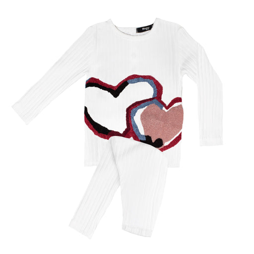 Geometric Heart Loungewear Set, Girls