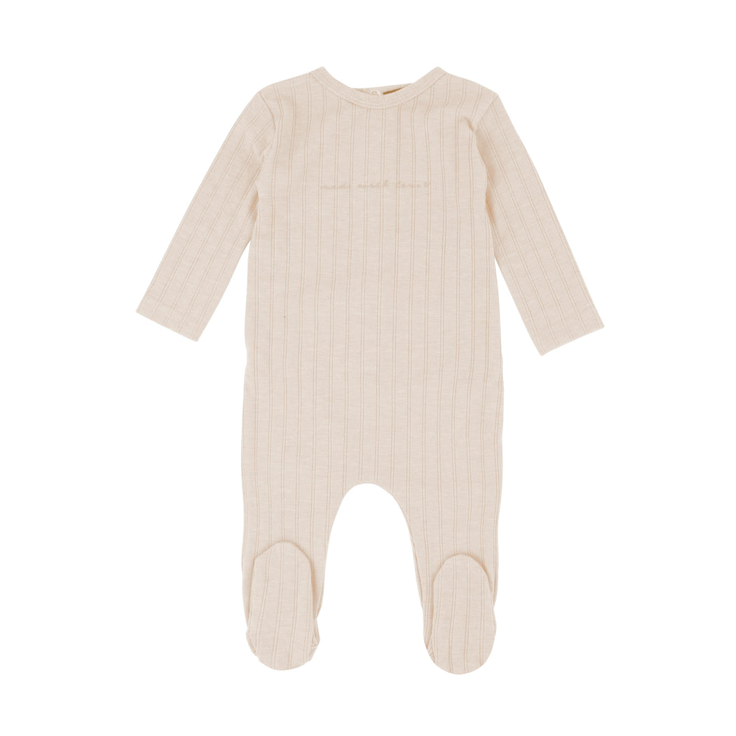 Ribbed Pointelle Footie, Natural