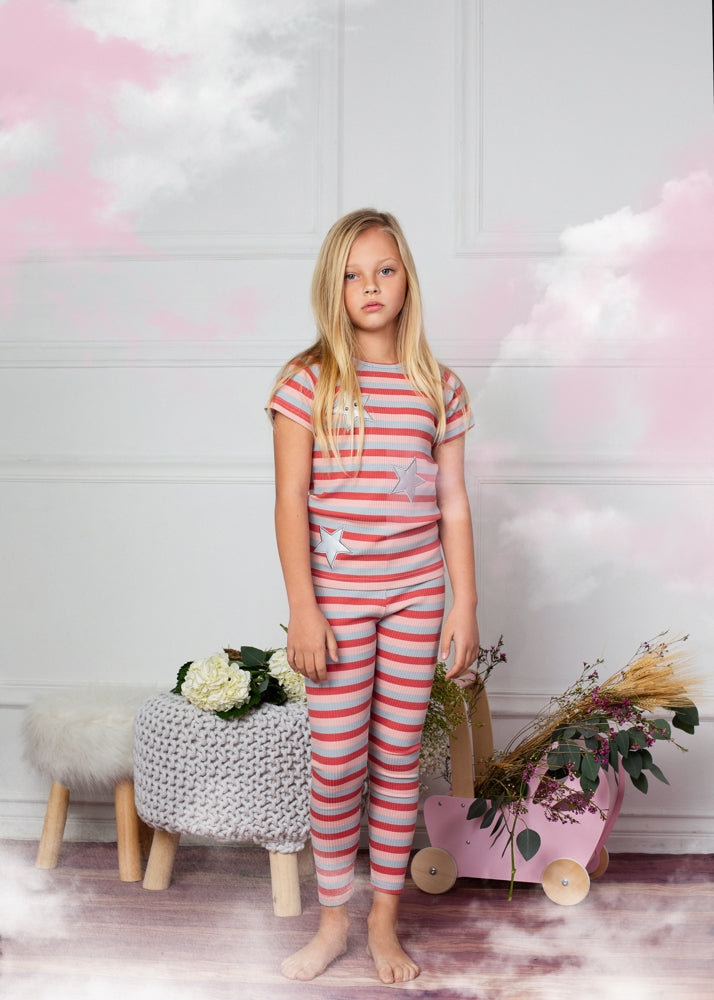 Girls Striped Happy Star