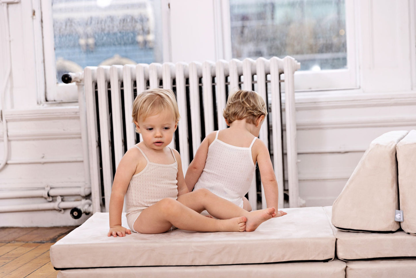 Pointelle Natural Boy + White (Three Pack)